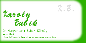 karoly bubik business card